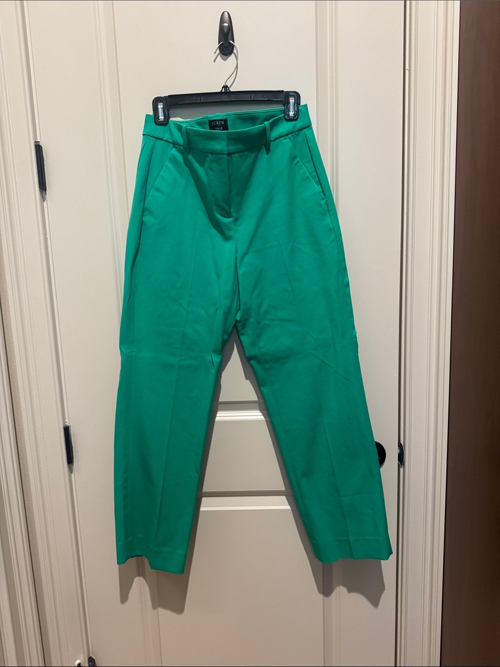 J. Crew Emerald Green High-Rise Cropped Trousers